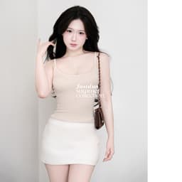 ( ÁO 2 LỚP không mút ) Áo Hai Dây Nữ Basic Ôm Body Chất Cotton Lông Mịn Tôn Dáng JUSTDUN 103 8