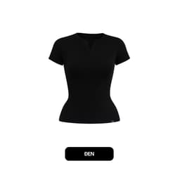 Áo Thun Nữ Ôm Body JUSTDUN E44 – Cổ Trụ Tàu Tay Ngắn, Vải Cotton Mềm Mịn Co Giãn 4 Chiều, Thoáng Mát 7