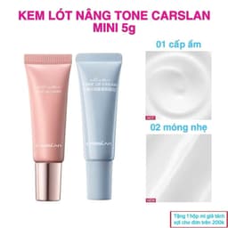 Tổng hợp mini size nhà CARSLAN:kem lót, kem nền, phấn phủ, kem nâng tone, son môi, mascara, kẹp mi..MP2K 2
