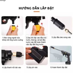 Máy Rửa Xe Không Dây 48V Pin 6000mAh Siêu Mạnh – Kèm 2 Pin, Bình Bọt, Đầu Phun Đa Năng 5