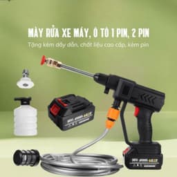 Máy Rửa Xe Không Dây 48V Pin 6000mAh Siêu Mạnh – Kèm 2 Pin, Bình Bọt, Đầu Phun Đa Năng 2
