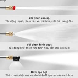 Máy Rửa Xe Không Dây 48V Pin 6000mAh Siêu Mạnh – Kèm 2 Pin, Bình Bọt, Đầu Phun Đa Năng 4