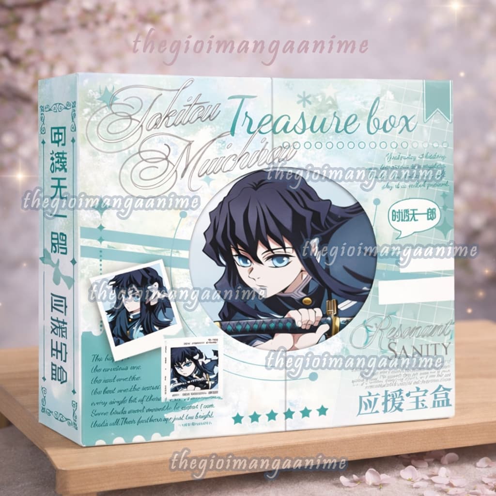 (tặng sticker) (VIỀN TRÒN) Hộp quà tặng HÀ TRỤ THỦY TRỤ Giyuu Muichiro Kimetsu No Yaiba Anime Manga Sưu Tầm
