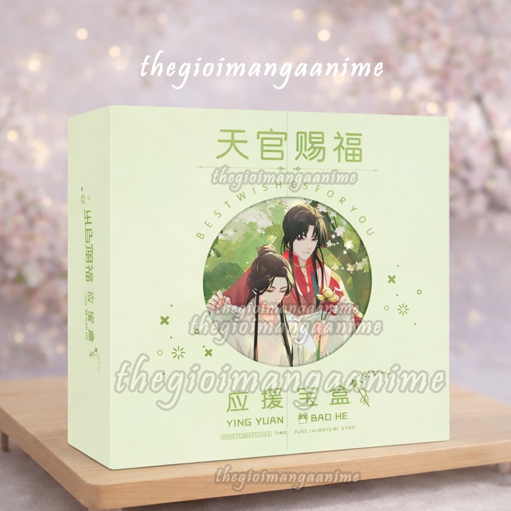 (tặng sticker) (VIỀN TRÒN) Hộp quà THIÊN QUAN TỨ PHÚC in hình manhua có nhiều món ngẫu nhiên Sưu Tầm Thẻ Lomo Bo Góc