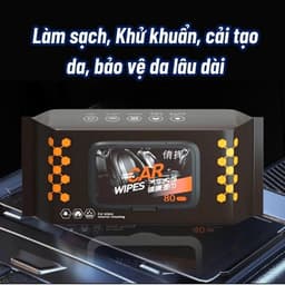 Khăn Ướt Lau Nội Thất Ô Tô Làm Sạch & Bảo Vệ, Bảo Dưỡng Và Làm Bóng Nội Thất Ô Tô, Vệ Sinh Đồ Da, Giày, Túi, Áo Da 3