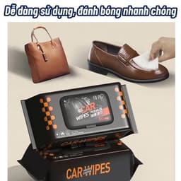 Khăn Ướt Lau Nội Thất Ô Tô Làm Sạch & Bảo Vệ, Bảo Dưỡng Và Làm Bóng Nội Thất Ô Tô, Vệ Sinh Đồ Da, Giày, Túi, Áo Da 4