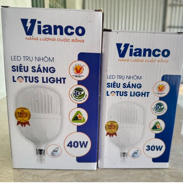 Bóng đèn LED Vianco nhôm nhựa, sáng mạnh tiết kiệm điện bền lâu