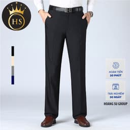 Quần Âu Nam Trung Niên HS HOÀNG SỰ GROUP Vải Cát Cháy Form Rộng Ống Suông Cho Bố Quần Tây Nam QRE 2