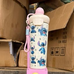 ( Hot Tặng Túi Giữ Nhiệt) Cốc 600ml Cách Nhiệt Hoạt Hình Thiết Kế Dễ Thương, Thép Không Gỉ SUS316 Có Ống Hút & Tay Cầm 4