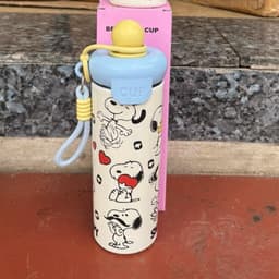 ( Hot Tặng Túi Giữ Nhiệt) Cốc 600ml Cách Nhiệt Hoạt Hình Thiết Kế Dễ Thương, Thép Không Gỉ SUS316 Có Ống Hút & Tay Cầm 3