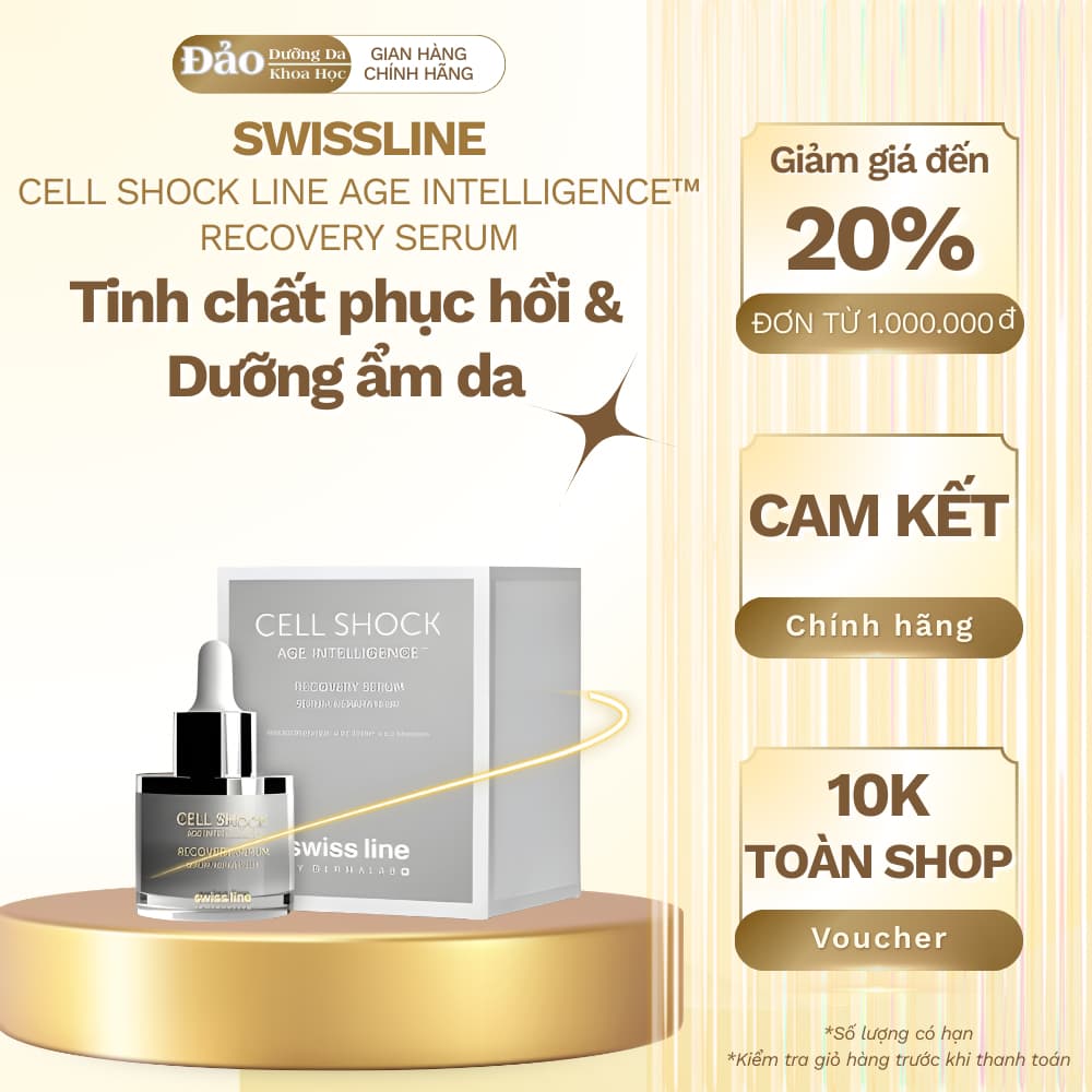 [ Công Ty ] Swissline Age Intelligence Recovery Serum – SERUM DƯỠNG ẨM & HỖ TRỢ PHỤC HỒI DA 30ML Authshopp