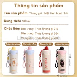 Bình giữ nhiệt INOX 316 | 600ml | Giữ nóng & lạnh | Gradient | Dành cho học sinh & nhân viên 9