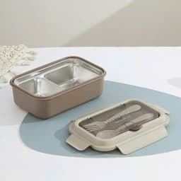 Hôp đựng cơm lõi inox với 2 ngăn cách nhiệt, giữ thực phẩm tươi ngon phù hợp cho nhân viên văn phòng 4