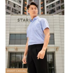 Áo Sơ Mi Nam Ngắn Tay DGC Dáng Suông Smart Casual Cổ Narrow, Túi Ngực - SASNBB23M 7