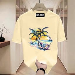 Áo Thun Unisex Nam Nữ Hè TAI NGHE HỒNG CÂY DỪA chất cotton 100% co giãn 4 chiều 3
