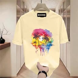 Áo Thun Unisex Nam Nữ BST HÈ in CÂY DỪA và MÂY NHIỀU MÀU chất cotton 100% co giãn 4 chiều 3