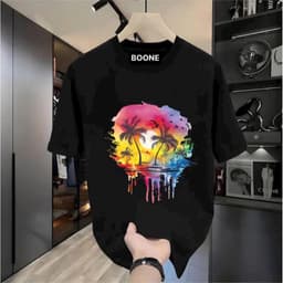 Áo Thun Unisex Nam Nữ BST HÈ in CÂY DỪA và MÂY NHIỀU MÀU chất cotton 100% co giãn 4 chiều 2