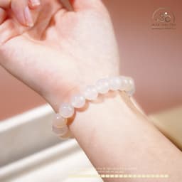 Ngọc Đan Tâm - Vòng Tay Mã Não Trắng 10mm - Mệnh Thuỷ & Mệnh Kim 4