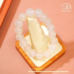 Ngọc Đan Tâm - Vòng Tay Mã Não Trắng 10mm - Mệnh Thuỷ & Mệnh Kim 5