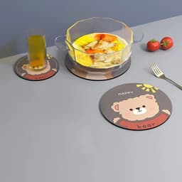 Miếng Lót Cách Nhiệt Lót Ly Nồi , Thấm Hút Tốt , Vải Cao Su Bền Chắc Kiểu Dáng Hoạt Hình Vui Nhộn 5