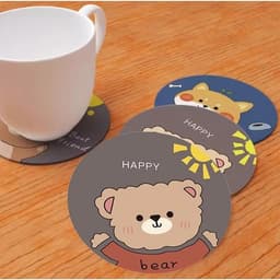 Miếng Lót Cách Nhiệt Lót Ly Nồi , Thấm Hút Tốt , Vải Cao Su Bền Chắc Kiểu Dáng Hoạt Hình Vui Nhộn 6