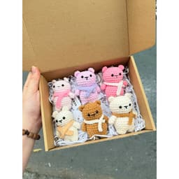 (Hàng sẵn hoả tốc) Móc khoá Len hình Hình Thú, cờ Việt Nam bằng len handmade quà tặng noel Móc khóa cặp đôi  - Erashop 8