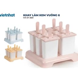 Khay làm kem khuôn làm kem chữ nhật 6 ô và 9 ô nhựa việt nhật chất liêu nhựa nguyên sinh an toàn không mùi dễ tách kem 8