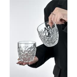 Bộ 6 cốc uống nước trái cây cốc ly cà phê cốc thủy tinh, họa tiết  bọt nước 320ml 6