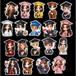Banner CHIBI size to(15cm) tốt nghiệp cắm bó hoa trang trí bánh kem cực xinh 1