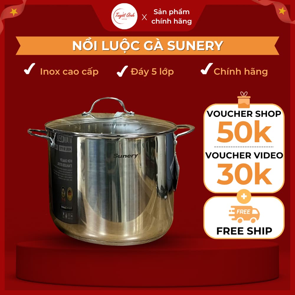 Nồi Luộc Gà SRAPP SH-32 Inox Bền Bỉ An Toàn, Quai Cầm Chắc Chắn Dễ Di Chuyển - TUIDO SHOP