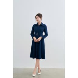 [ẨN] Váy Da Lộn Nữ Dáng Dài GENVIET JEANS, Váy Nữ Cổ Sơ Mi Dài Tay Kèm Đai Phong Cách Công Sở, Thanh Lịch 9155 1