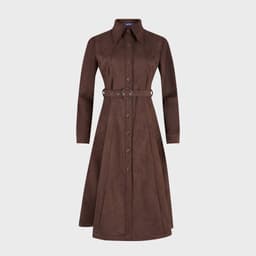 [ẨN] Váy Da Lộn Nữ Dáng Dài GENVIET JEANS, Váy Nữ Cổ Sơ Mi Dài Tay Kèm Đai Phong Cách Công Sở, Thanh Lịch 9155 5
