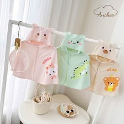 Áo Choàng Nắng Cho Bé Chất Peptit thông hơi Mềm Mát, Áo Khoác Chống Nắng Cho trẻ từ 0-6 tuổi. 4