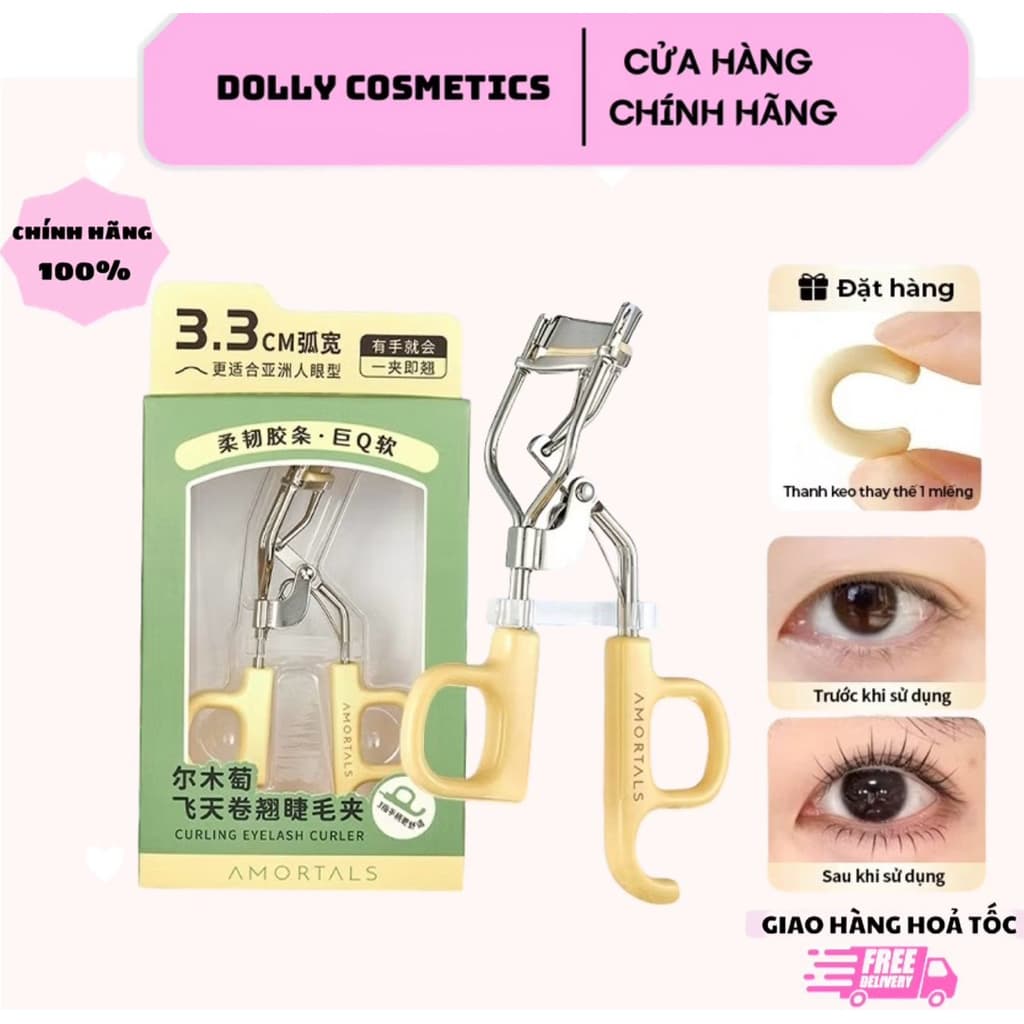 Kẹp bấm mi AMORTALS, uốn mi cong tự nhiên, giữ dáng lâu, thích hợp cho người mới, Chính Hãng Cao Cấp