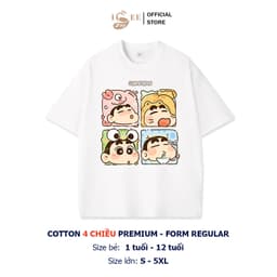 Áo thun bé trai SHINCHAN form rộng ISEE VN, áo phông bé trai cotton 4c premium thấm hút chất dày dặn, áo Local Brand 7