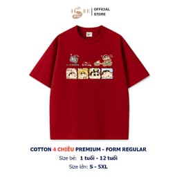 Áo thun bé trai SHINCHAN form rộng ISEE VN, áo phông bé trai cotton 4c premium thấm hút chất dày dặn, áo Local Brand 2