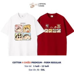 Áo thun bé trai SHINCHAN form rộng ISEE VN, áo phông bé trai cotton 4c premium thấm hút chất dày dặn, áo Local Brand 1
