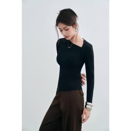 [ẨN] Áo Thun Dài Tay Nữ Cổ Chéo GENVIET JEANS Ôm Body Chất Thun Tăm Mát Lạnh Phù Hợp Đi Làm, Đi Chơi 9178 2