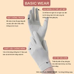 Găng Tay Ngắn Chống Nắng Hở Ngón Chống Trượt Chống Tia UV UPF50+ Nhiều Màu GT1 2