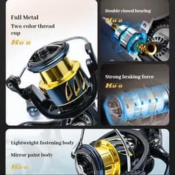 Máy Câu Cá KR II (Thiết kế shimano Stella) về Size Từ  1000  - Đến 6000 Quay Siêu Êm, Chuyển Động Siêu Êm 3