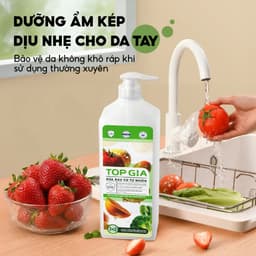 Nước Rửa Rau Củ Quả Tự Nhiên TOPGIA 1300ml Làm Sạch Bụi Bẩn Vi Khuẩn Và Hoá Chất Tồn Đọng Trên Thực Phẩm 5
