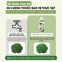 Nước Rửa Rau Củ Quả Tự Nhiên TOPGIA 1300ml Làm Sạch Bụi Bẩn Vi Khuẩn Và Hoá Chất Tồn Đọng Trên Thực Phẩm 7