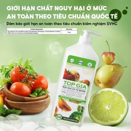 Nước Rửa Rau Củ Quả Tự Nhiên TOPGIA 1300ml Làm Sạch Bụi Bẩn Vi Khuẩn Và Hoá Chất Tồn Đọng Trên Thực Phẩm 2