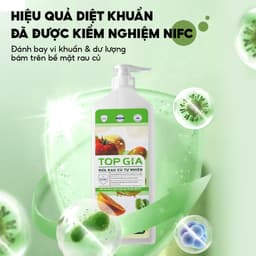 Nước Rửa Rau Củ Quả Tự Nhiên TOPGIA 1300ml Làm Sạch Bụi Bẩn Vi Khuẩn Và Hoá Chất Tồn Đọng Trên Thực Phẩm 3