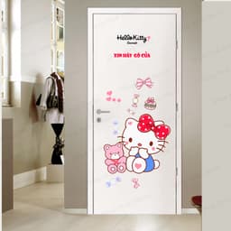 Decal trang trí cửa phòng họa tiết doraemon và hello kitty dễ thương, sẵn keo, chống nước, dán cửa, dán tường- DÁN CƯA 9