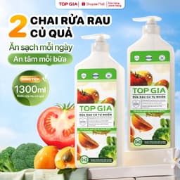 Nước Rửa Rau Củ Quả Tự Nhiên TOPGIA 1300ml Làm Sạch Bụi Bẩn Vi Khuẩn Và Hoá Chất Tồn Đọng Trên Thực Phẩm 1