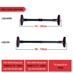 Xà Đơn Treo Tường Cao Cấp, Xà Đơn Gắn Tường Có Thước Cân Bằng, Chốt Chống Xoay, Độ Dài Tùy Chỉnh 6
