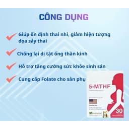 5 MTHF (hộp 30 viên) viên uống bổ sung Acid Folic / Folate, Sắt, Vitamin Tổng Hợp, Hỗ Trợ Sinh Sản, Ngăn Dị Tật Thai Nhi 3