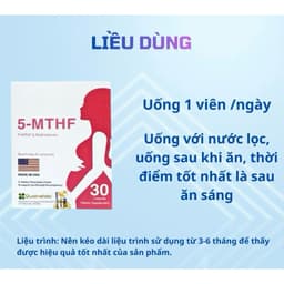 5 MTHF (hộp 30 viên) viên uống bổ sung Acid Folic / Folate, Sắt, Vitamin Tổng Hợp, Hỗ Trợ Sinh Sản, Ngăn Dị Tật Thai Nhi 6
