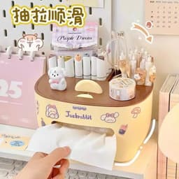 Hộp đựng khăn giấy đa năng để bàn, có giá đỡ điện thoại – dùng cho đầu giường, bàn trà, bàn trang điểm, bàn học. 6